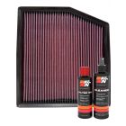 K&N Air Filter 33-2458 + Recharge Kit