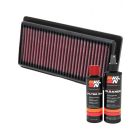 K&N Air Filter 33-2479 + Recharge Kit