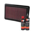 K&N Air Filter 33-2480 + Recharge Kit
