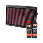 K&N Air Filter 33-2489 + Recharge Kit
