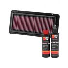 K&N Air Filter 33-2490 + Recharge Kit