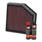 K&N Air Filter 33-2491 + Recharge Kit