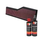 K&N Air Filter 33-2786 + Recharge Kit