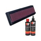 K&N Air Filter 33-2844 + Recharge Kit