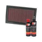 K&N Air Filter 33-2927 + Recharge Kit