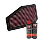K&N Air Filter 33-2948 + Recharge Kit