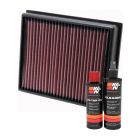 K&N Air Filter 33-2992 + Recharge Kit