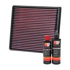 K&N Air Filter 33-3002 + Recharge Kit