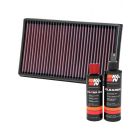 K&N Air Filter 33-3005 + Recharge Kit