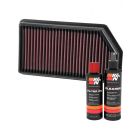 K&N Air Filter 33-3008 + Recharge Kit