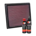K&N Air Filter 33-3040 + Recharge Kit