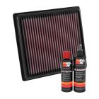 K&N Air Filter 33-3060 + Recharge Kit