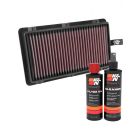 K&N Air Filter 33-3064 + Recharge Kit