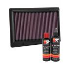 K&N Air Filter 33-3087 + Recharge Kit