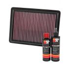 K&N Air Filter 33-3096 + Recharge Kit