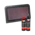 K&N Air Filter 33-3126 + Recharge Kit
