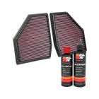 K&N Air Filter 33-3128 + Recharge Kit