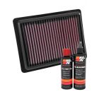 K&N Air Filter 33-5043 + Recharge Kit