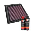 K&N Air Filter 33-5053 + Recharge Kit