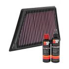 K&N Air Filter 33-5054 + Recharge Kit