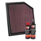 K&N Air Filter 33-5077 + Recharge Kit