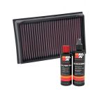 K&N Air Filter 33-5084 + Recharge Kit