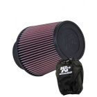 K&N Round Tapered Clamp-On Air Filter RE-0950 + Filter Wrap