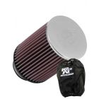 K&N Round Tapered Clamp-On Air Filter RF-1030 + Filter Wrap