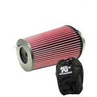 K&N Round Tapered Clamp-On Air Filter RC-4780 + Filter Wrap