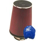 K&N Clamp-On Round Tapered Air Filter RC-5106 + Filter Wrap