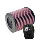 K&N Clamp-On Round Tapered Air Filter RC-5112 + Filter Wrap