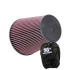 K&N Universal Clamp-On Air Filter RU-1044XD + Filter Wrap