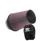 K&N Universal Clamp-On Air Filter RU-4680 + Filter Wrap