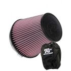 K&N Universal Clamp-On Air Filter RU-1042XD + Filter Wrap