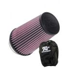 K&N Universal Clamp-On Air Filter RU-1045 + Filter Wrap