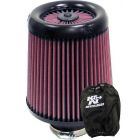 K&N Round Tapered X-Stream Clamp-On Air Filter RX-4860 + Filter Wrap