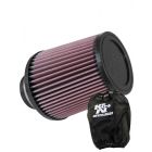 K&N Clamp-On Round Tapered Air Filter RU-4870 + Filter Wrap