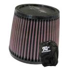 K&N Clamp-On Round Tapered Air Filter RU-4450 + Filter Wrap