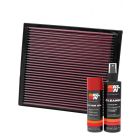 K&N Air Filter 33-2069 + Aerosol Recharge Kit