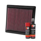 K&N Air Filter 33-2104 + Aerosol Recharge Kit