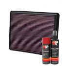 K&N Air Filter 33-2129 + Aerosol Recharge Kit