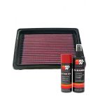 K&N Air Filter 33-2143 + Aerosol Recharge Kit