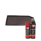 K&N Air Filter 33-2158 + Aerosol Recharge Kit