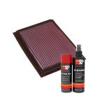 K&N Air Filter 33-2187 + Aerosol Recharge Kit