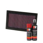 K&N Air Filter 33-2207 + Aerosol Recharge Kit