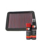 K&N Air Filter 33-2296 + Aerosol Recharge Kit