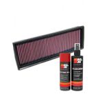 K&N Air Filter 33-2339 + Aerosol Recharge Kit