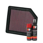 K&N Air Filter 33-2342 + Aerosol Recharge Kit