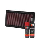 K&N Air Filter 33-2343 + Aerosol Recharge Kit