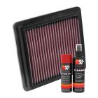 K&N Air Filter 33-2348 + Aerosol Recharge Kit